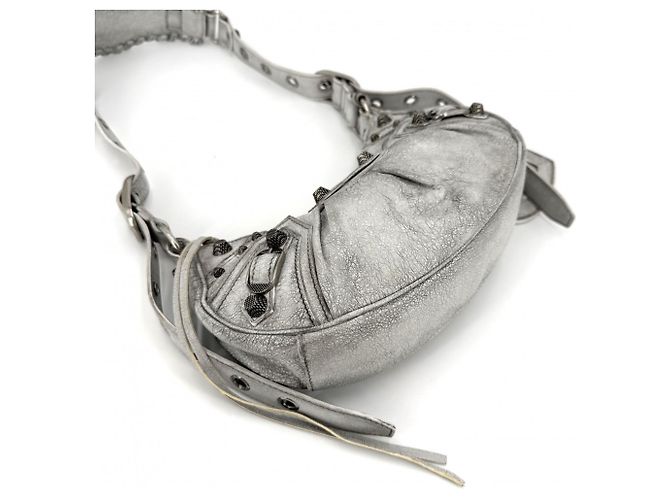 Borsa a tracolla Balenciaga Le Cagole XS Marrone Bianco - vista 3