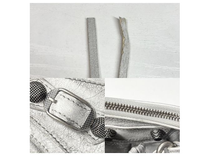 Borsa a tracolla Balenciaga Le Cagole XS Marrone Bianco - vista 9