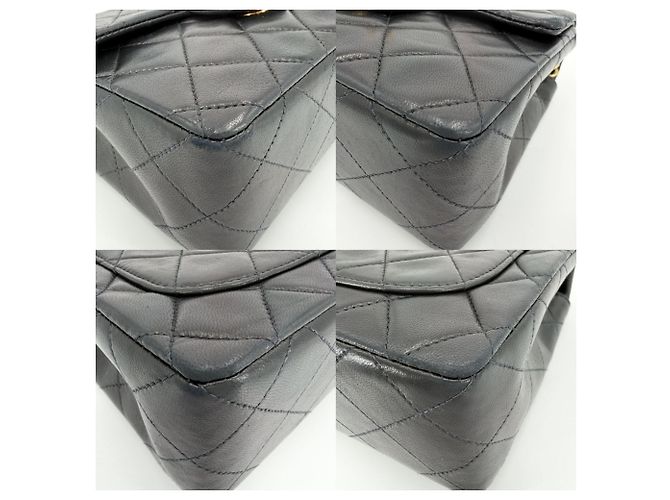 Borsa a tracolla Chanel Mini Matelassé Nero Bianco - vista 6