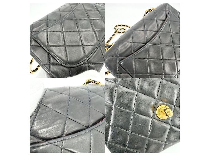 Borsa a tracolla Chanel Mini Matelassé Nero Bianco - vista 7