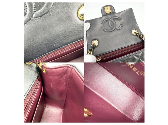Borsa a tracolla Chanel Mini Matelassé Nero Bianco - vista 8