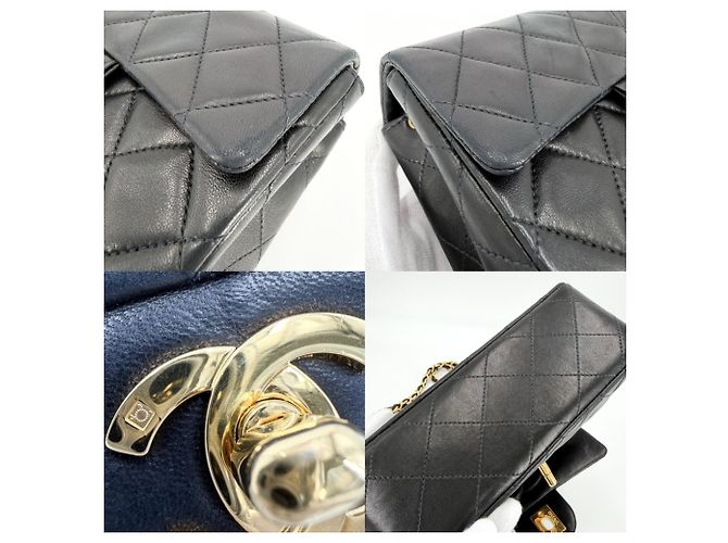 Borsa a tracolla Chanel Mini Matelassé Nero Bianco - vista 9