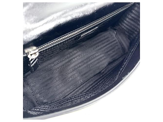 Borsa a tracolla Prada Triangle Logo Nero Bianco - vista 4