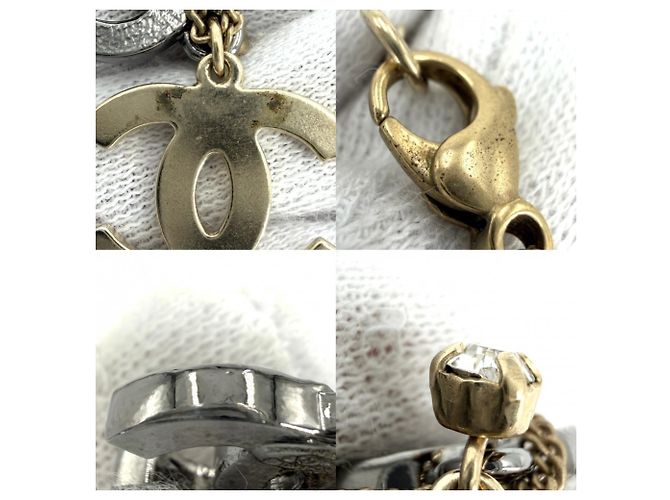 Colar Chanel de strass prateado Prata Branco - vista 6