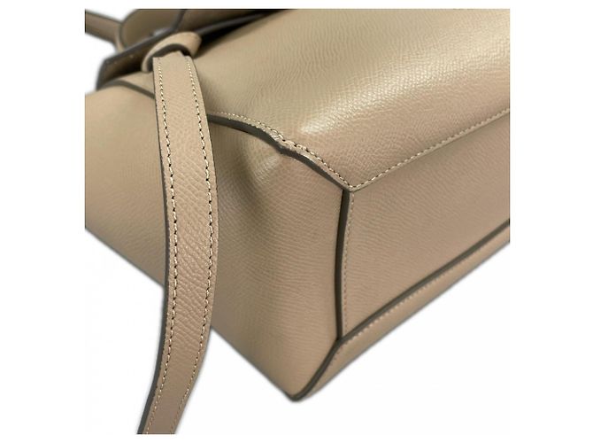 Céline Bolsa Celine em couro de bezerro grão Branco Bege Dourado - vista 11