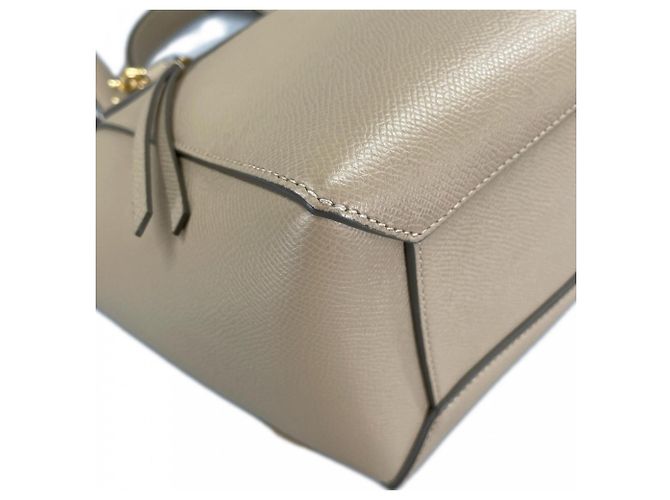 Céline Bolsa Celine em couro de bezerro grão Branco Bege Dourado - vista 13