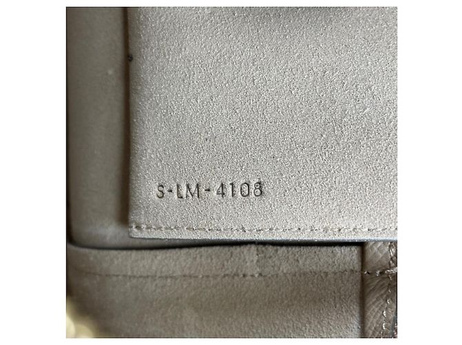 Céline Bolsa Celine em couro de bezerro grão Branco Bege Dourado - vista 7