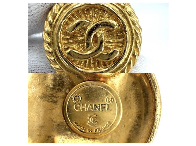 Orecchini Chanel stile vintage dorati D'oro - vista 3