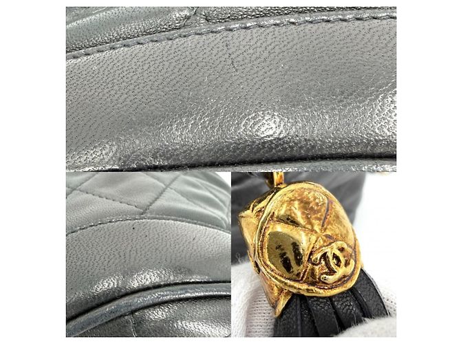Borsa a tracolla Chanel Black Matelassé Nero - vista 6