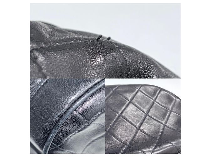 Borsa a tracolla Chanel Black Matelassé Nero - vista 7