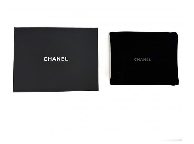 Portafoglio bi-fold Chanel in denim blu navy - vista 8