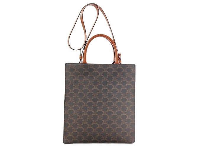 Céline Borsa Tote Vertical Cabas Triomphe 2-Way Celine Marrone - vista 2
