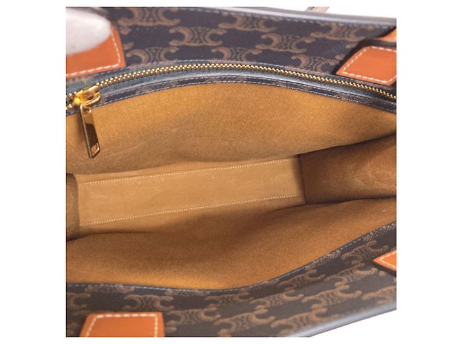 Céline Borsa Tote Vertical Cabas Triomphe 2-Way Celine Marrone - vista 5