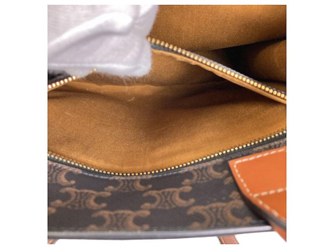 Céline Borsa Tote Vertical Cabas Triomphe 2-Way Celine Marrone - vista 6