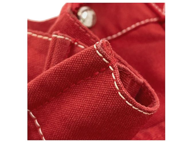 Hermès Borsa Tote Hermes Deauville Rosso - vista 10