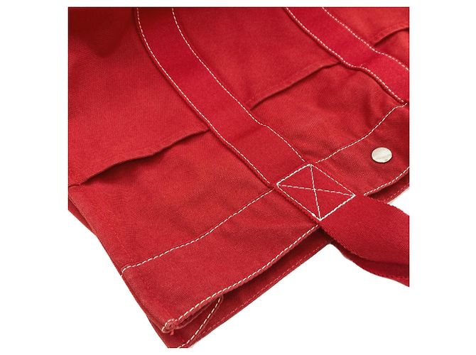 Hermès Borsa Tote Hermes Deauville Rosso - vista 9