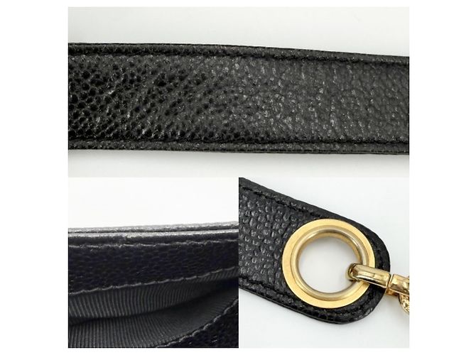Chanel Handtasche aus schwarzem genarbtem Kalbsleder - Ansicht 7