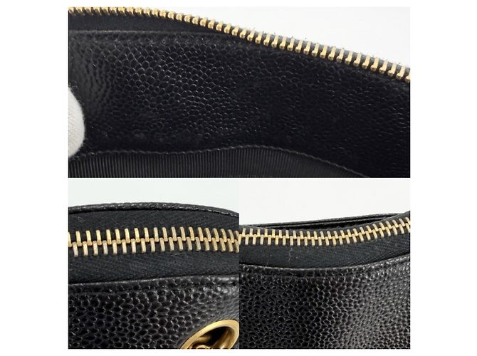 Chanel Handtasche aus schwarzem genarbtem Kalbsleder - Ansicht 8