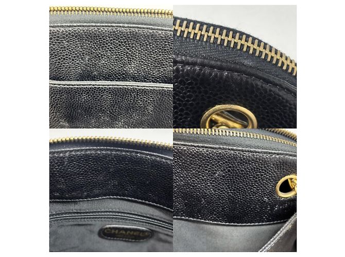 Chanel Handtasche aus schwarzem genarbtem Kalbsleder - Ansicht 9