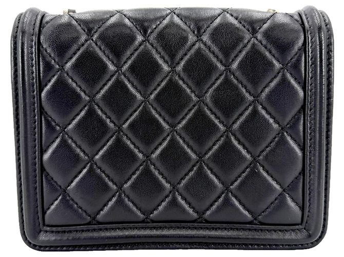 Borsa a tracolla Chanel Matelassé Boy Brick con catena Nero - vista 2