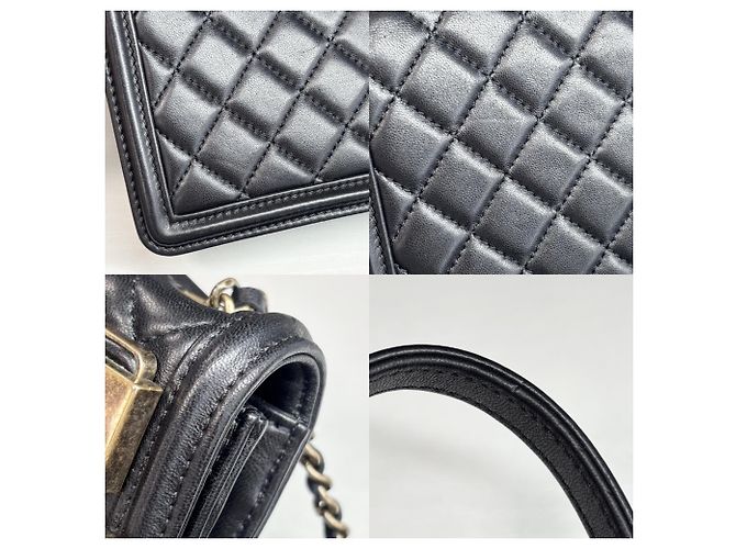 Borsa a tracolla Chanel Matelassé Boy Brick con catena Nero - vista 8