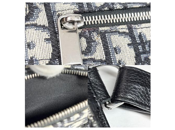 Borsa Saddle Trotter da Uomo Christian Dior Nero Bianco Beige - vista 11