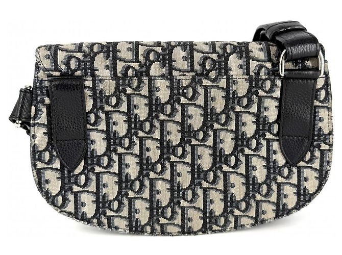 Borsa Saddle Trotter da Uomo Christian Dior Nero Bianco Beige - vista 2