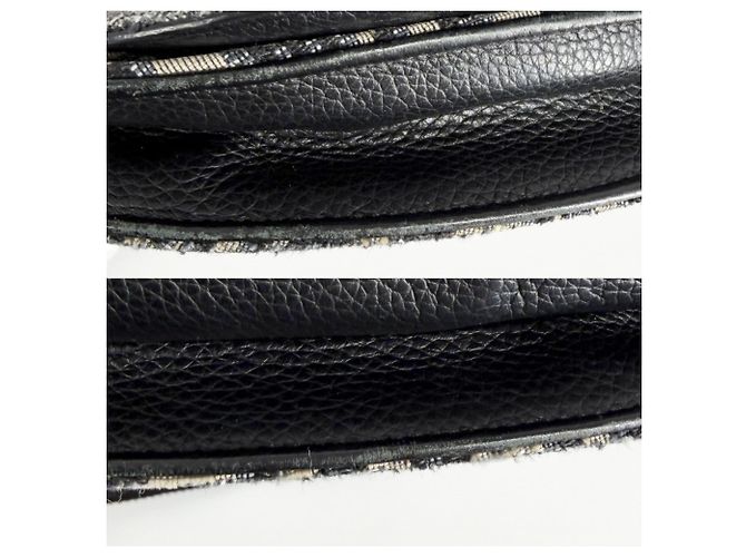 Borsa Saddle Trotter da Uomo Christian Dior Nero Bianco Beige - vista 6
