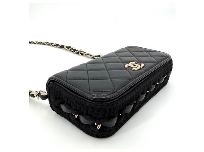 Borsa a tracolla Chanel in pelle nera Nero - vista 3