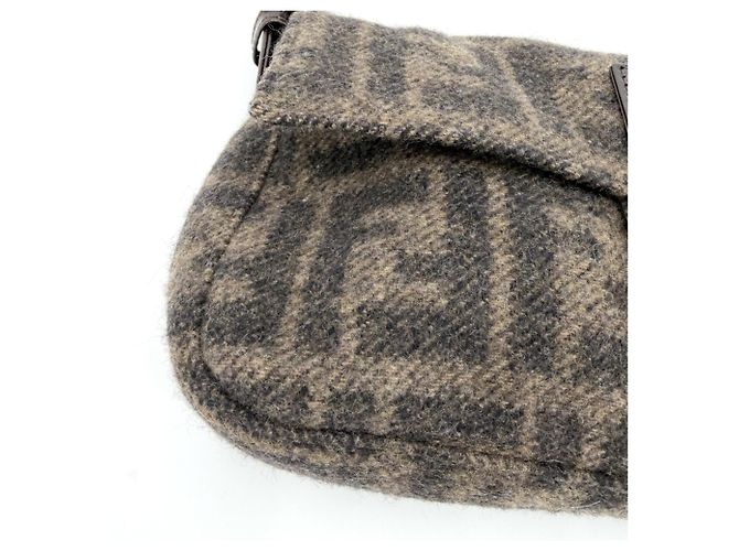 Borsa Fendi Zucca marrone in lana - vista 10