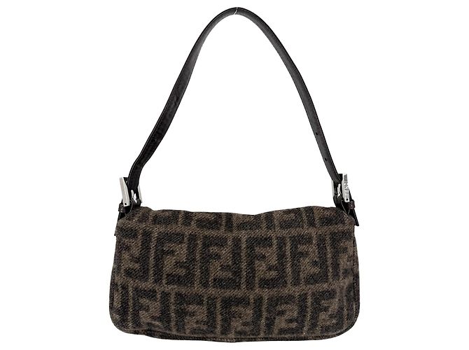 Borsa Fendi Zucca marrone in lana - vista 2