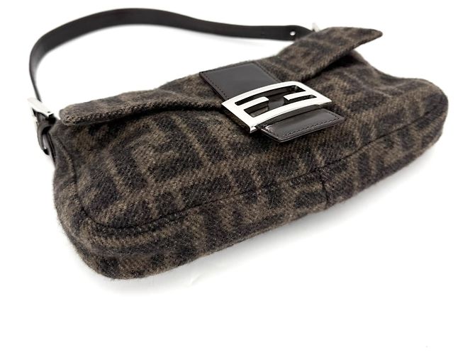 Borsa Fendi Zucca marrone in lana - vista 3