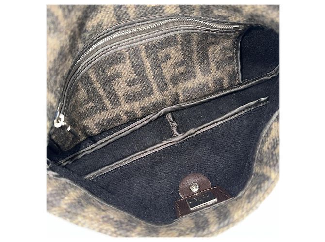 Borsa Fendi Zucca marrone in lana - vista 4