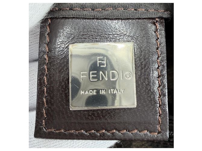 Borsa Fendi Zucca marrone in lana - vista 5