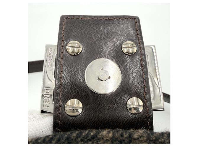 Borsa Fendi Zucca marrone in lana - vista 6