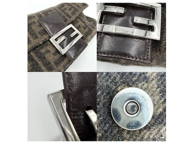 Borsa Fendi Zucca marrone in lana - vista 7