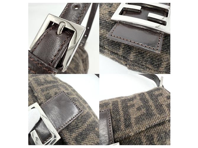 Borsa Fendi Zucca marrone in lana - vista 8