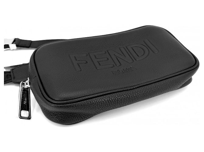Borsa a tracolla in pelle Fendi Nero - vista 3