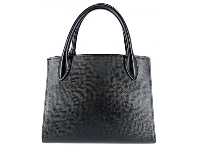 Borsa monocromatica Prada da donna con logo triangolare Nero - vista 2