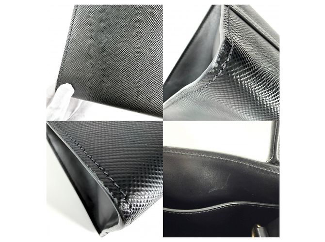 Borsa monocromatica Prada da donna con logo triangolare Nero - vista 6