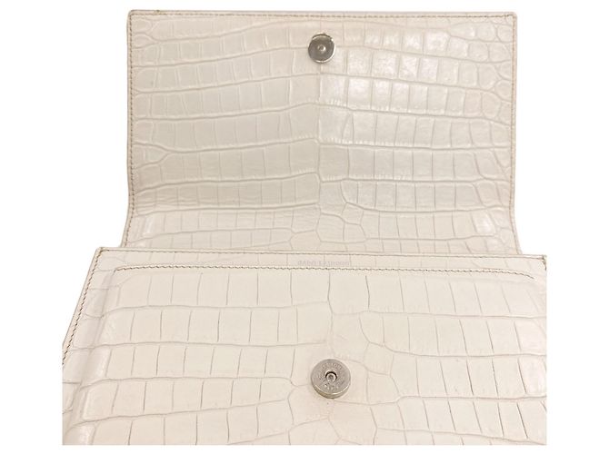 Borsa a tracolla Saint Laurent Sunset Medium Bianco - vista 10