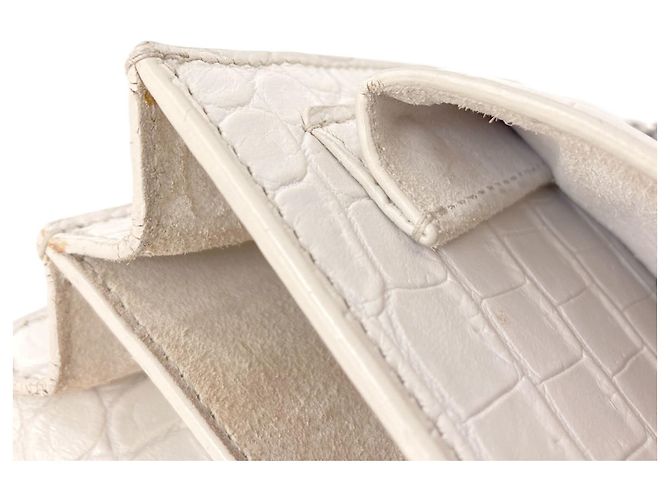 Borsa a tracolla Saint Laurent Sunset Medium Bianco - vista 12