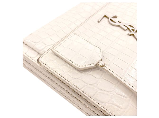 Borsa a tracolla Saint Laurent Sunset Medium Bianco - vista 16