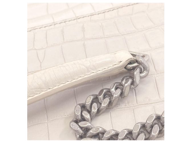 Borsa a tracolla Saint Laurent Sunset Medium Bianco - vista 18