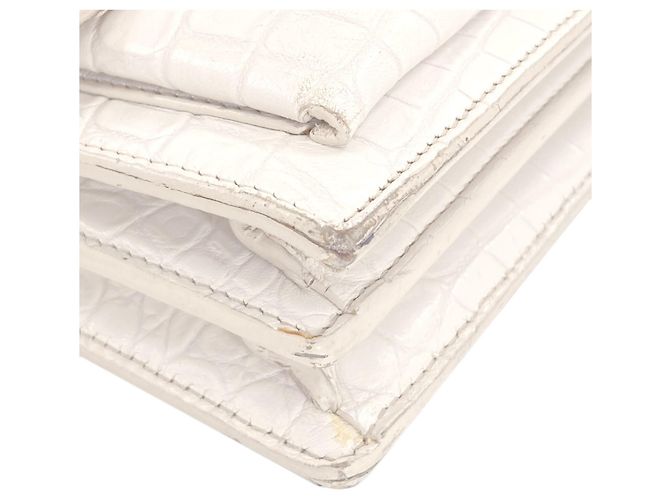 Borsa a tracolla Saint Laurent Sunset Medium Bianco - vista 19