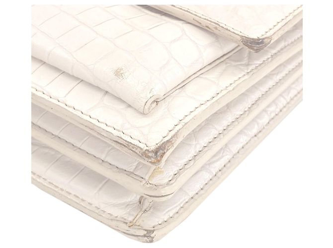 Borsa a tracolla Saint Laurent Sunset Medium Bianco - vista 20
