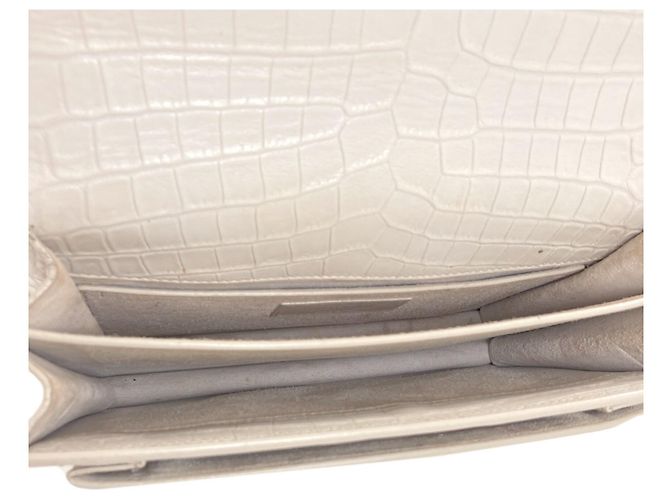 Borsa a tracolla Saint Laurent Sunset Medium Bianco - vista 5