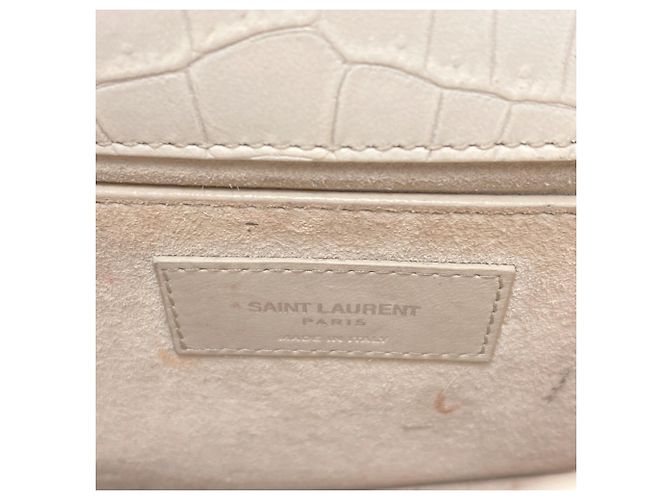 Borsa a tracolla Saint Laurent Sunset Medium Bianco - vista 6