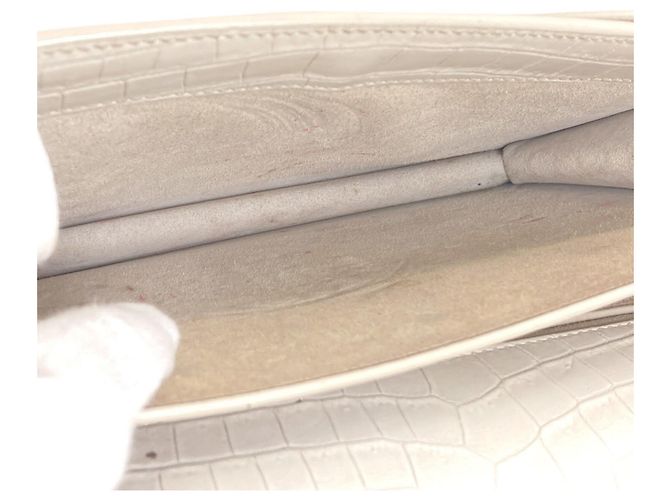Borsa a tracolla Saint Laurent Sunset Medium Bianco - vista 8