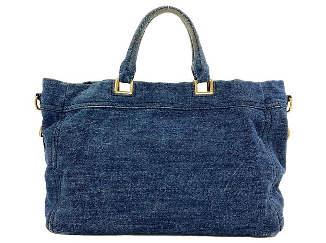 Prada Denim 2-Way Tote Bag Blau - Ansicht 2